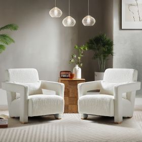 Mirod Sleek Right-Angle Armrests Accent Chairs, Ergonomic Lumbar Support, Square Wooden Block Legs, Inclined Seat for Comfort