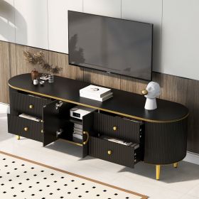 U-Can Modern TV Stand for TVs up to 80 Inches, Entertainment Center with 4 Drawers and 1 Cabinet