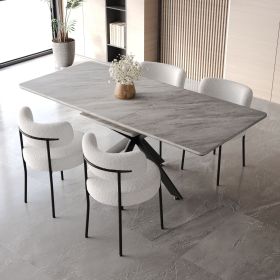 Extendable Dining Table Table Set for 4-8 Person for Dining Room