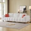 111.81 Inch Convertible Sectional Sofa Couch, L Shaped Sofa with Fabric Couch,Modern Design Cream Style Marshmallow Sofa for Living Room and Office