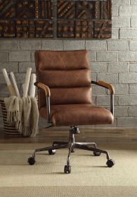 Retro Brown Swivel Office Chair with 5-Star Base