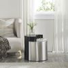 Modern & Contemporary Style End Table Made with Iron Sheet Frame in Black & Silver