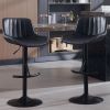 Adjustable swivel Light Luxury Premium bar stool for Kitchen Counter and Dining Room set of 2 Black