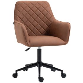 Vinsetto Mid Back Modern Home Office Chair Swivel Computer Desk Chair with Adjustable Height, Microfiber Cloth, Diamond Line Design