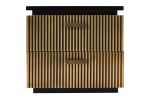Modern Style 2-Drawer Nightstand Made With Mango Wood and Finished with Brass Metal