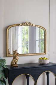 40.2" x 29.9" Baroque Style Gold Arch Mirror