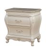 Pearl White 2-Drawer Nightstand with Queen Anne Legs