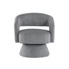Modern Luxurious Swivel Accent Chair Dark Gray Soft Corduroy Upholstery Plush Seating Solid Wood Stylish Home Furniture 1pc