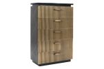 Modern Style 5-Drawer Chest Made With Mango Wood and Finished with Brass Metal