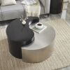 Modern & Contemporary Style Coffee Table Made with Iron Sheet Frame in Black & Silver