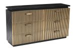 Modern Style 6-Drawer Dresser Made With Mango Wood and Finished with Brass Metal
