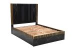 Modern Style Queen Bed Made With Mango Wood and Finished with Brass Metal