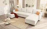 Modern Large Sectional Sofa, U-Shape Modular Sectional Couch with Storage Function,123" Sofa Bed with Ottoman,6 Seat Sectionals Chaise for Living Room