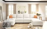 Modern Large Sectional Sofa, U-Shape Modular Sectional Couch with Storage Function,123" Sofa Bed with Ottoman,6 Seat Sectionals Chaise for Living Room