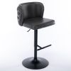 A&A Furniture,Swivel Barstools Adjusatble Seat Height, Modern PU Upholstered Bar Stools with the whole Back Tufted