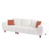 111.81 Inch Convertible Sectional Sofa Couch, L Shaped Sofa with Fabric Couch,Modern Design Cream Style Marshmallow Sofa for Living Room and Office