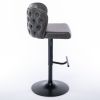 A&A Furniture,Swivel Barstools Adjusatble Seat Height, Modern PU Upholstered Bar Stools with the whole Back Tufted