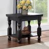 Rustic Style Antique Black 1pc END TABLE Open Bottom Shelf Plank Style Table Top Living Room Furniture