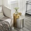Modern & Contemporary Style End Table Made with Iron Sheet Frame in Gold & Silver