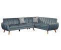 Contemporary 2-Pcs Sectional Set Living Room Furniture Dark Gray Velvet Couch Left Facing Sofa, Right Facing Loveseat Wedge Plush Cushion