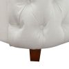 Brooklyn King Tufted Panel Bed Headboard and Footboard Set, Antique White Polyester