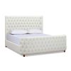 Brooklyn King Tufted Panel Bed Headboard and Footboard Set, Antique White Polyester