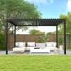8640 Louver Pergola 10x13ft aluminum frame & steel louvers