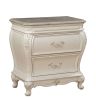 Pearl White 2-Drawer Nightstand with Queen Anne Legs
