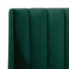 Aspen Vertical Tufted Modern Headboard Platform Bed Set, King, Evergreen Velvet