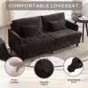 COOLMORE Mid Century Modern chenille Fabric Loveseat sofa, 2-Seat Upholstered Loveseat Sofa Modern Couch for Living Room