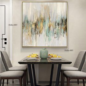 Oil painting style porch decoration painting living room light luxury hanging painting restaurant modern Scandinavian style sofa background mural (size: 70x70cm)