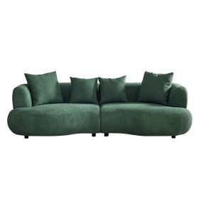 102.36 inch Mid Century Modern Sectional Curved Sofa Couch, Comfy Sofa for Living Room (Color: as Pic)