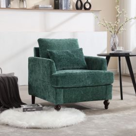 COOLMORE Wood Frame Armchair, Modern Accent Chair Lounge Chair for Living Room,Tufted Club Chair, Mid Century Modern Arm Chairs with Studded (Color: as Pic)