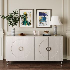 Modern Lacquered 4 Door Wooden Cabinet Sideboard Buffet Server Cabinet Storage Cabinet, for Living Room, Entryway, Hallway, Office (Color: as Pic)