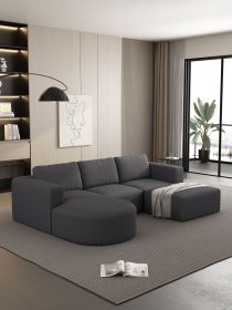 104.32*70.86 Modular Sectional Sofa Sleeper Couch, Sectional Sofa with Chaise and Ottoman, Convertible U Shaped Modular Sofa Set. Compressed sponge (Color: as Pic)