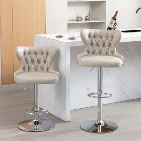 Swivel PU Barstools Adjusatble Seat Height from 25-33 Inch (Color: as Pic)