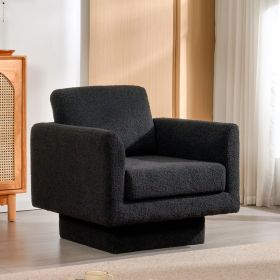 [New+Video]360Â° Modern Swivel Accent Chair,30" W Teddy Sherpa Round Armchair,Thick Padded Single Lounge Sofa,Upholstered Comfy Barrel Chair (Color: as Pic)