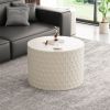 Stylish and Minimalist Nesting Coffee Table Set with Honeycomb Design, Modern Round Coffee Table, Drum Circle Coffee Table for Living Room, Bedroom