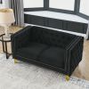 {Contact us for 3D modeling} Velvet Sofa for Living Room,Buttons Tufted Square Arm Couch, Modern Couch Upholstered Button and Metal Legs